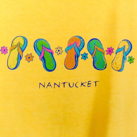 Kantoo 80s Vintage Yellow Nantucket Tank with Flip Flops Small - Picture 5 of 8